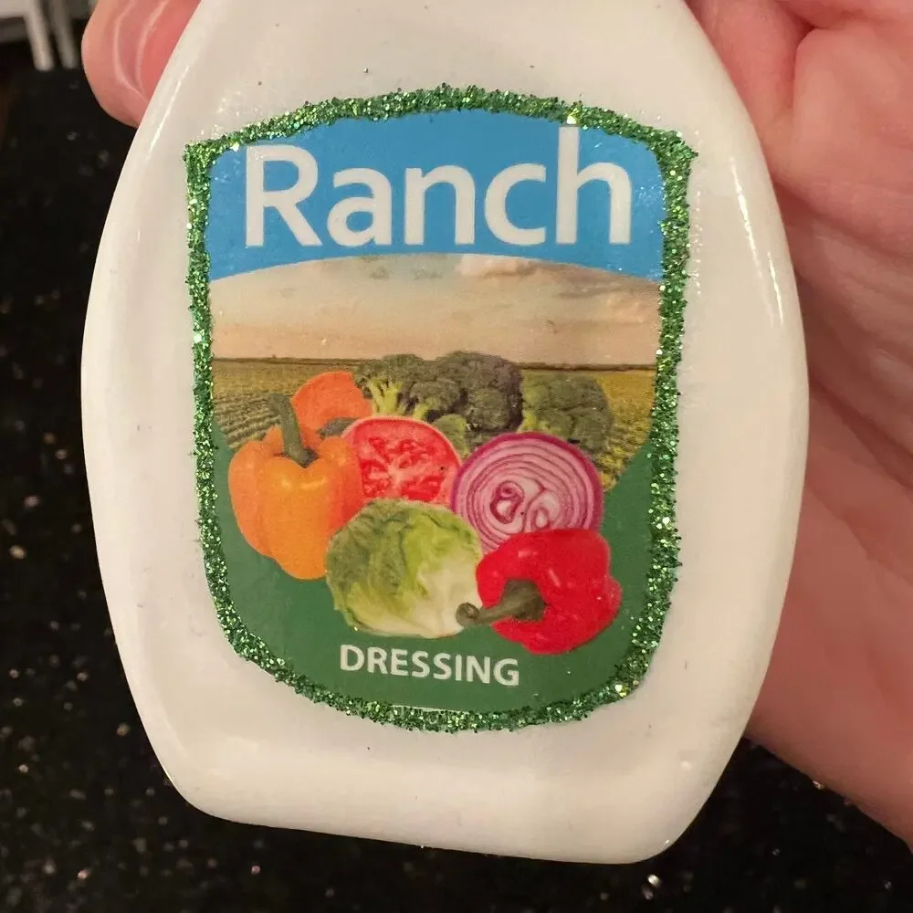 New Cody Foster & Co Ranch Dressing Bottle Glass Christmas Ornament